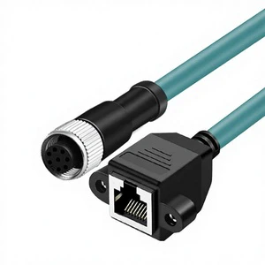 Factory Sale M12 A Type 8-core Male Female to RJ45 Female Extension Cable High Flexible Industrial Camera Network Cable