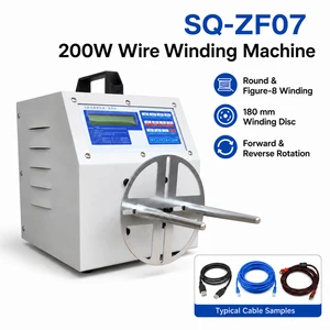 200W Automatic Cable Winding Machine 180mm Disc Figure 8 Round Shape Wire Winder for Heavy Power Cord Factory Price