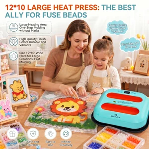 Mecolour 12x10 Inch Iron Heat Press Machine for Perler Beads Large Sublimation Heat Transfer DTF T-shirt Printing