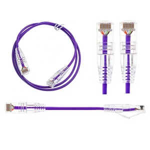 Slim Thin Cat6 Patch Cables 0.15m/0.3m/1m/2m/3m/4m Black Blue Yellow Red Purple 28AWG CAT6 Patch Lead Communication Cables