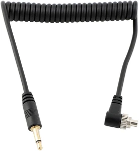 Custom 2.5mm 3.5mm 6.35mm PC to PC Sync Cable TPE Male-Male Spring Coiled Screw Lock for DSLR Camera Flash