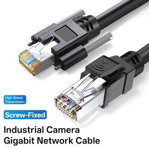 Industrial Machine Vision System Cable Security Camera RJ45 with with Screw Lock Cat6a Cat7 Ethercat Profinet Cable