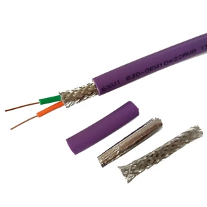 22AWG 2 Core Solid Copper Conductor Profibus Fieldbus DP Communication Bus Shielded Cable