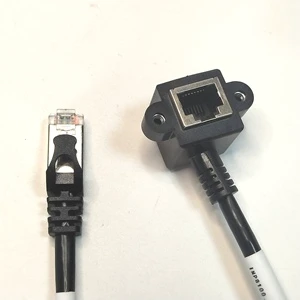 Cat5e Cat6 RJ45 Male to Female Stp FTP Shielded Ethernet Cable with Screw with Fixed Elbow 90 Degree Female Extension Cable