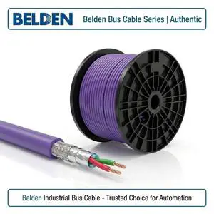 Original New Belden 3079A PROFIBUS DP Cable 1 Pair 22AWG Solid Bare Copper Double Shielded 150 Ohm Industrial Bus Cable Purple