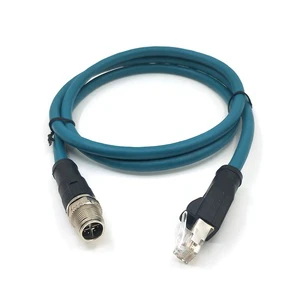M12 X-Coded to RJ45 Communication Industrial Ethernet Cable