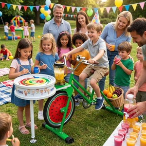 EXI Kids' Blender Bike Event Services Orange Pedal Unicycle Bicycle for Party Equipment Spinning Art Blender Smoothie