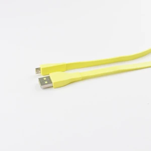 Flat Usb Cable Yellow Customized Data Line Special Shape Charging Wire
