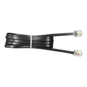 Factory Customized Cat3 Shielded PVC Jacket 1M 2M 3M RJ11 Plug Telephone Extension Cables 4P4C 6P4C 6P6C 8P6C Copper Flat Cable