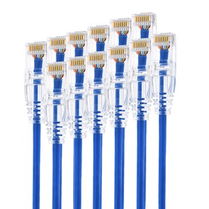 Custom Ultra Slim Blue UTP Cat6 Cat6A Patch Cable 8P8C RJ45 Ethernet Lan Cable Multiple Colors For Communication Cables