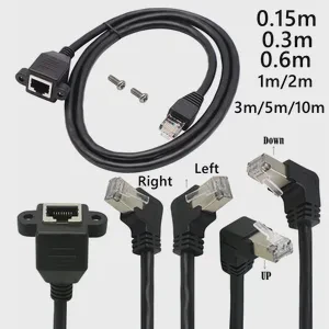 High Quality 30cm RJ45 Ethernet LAN Network Extension Cable 8P8C FTP STP UTP Screw Male to Female for Laptop Use