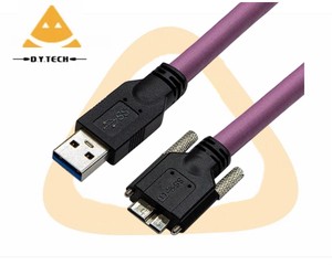 Industrial Link Digital Camera Micro USB Screw Mount USB 3.0 to Micro-B High Flex Data Cable for Industrial Camera