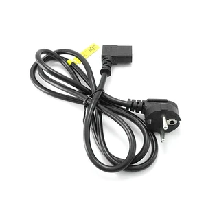 Sipu 1.8M Power Cords with 90° Connector IEC C13 to EU Plug CE UKCA Industrial-Grade Power Cable for Mechanical Equipment