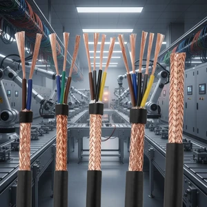 RVVSP Industrial Copper Cable 6.8.12.16.20X2X0.3 (22AWG) Screened Encoder IP65 0.6kV PVC Wire U L for Feedback Cables