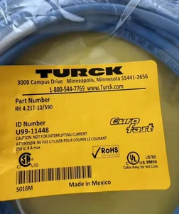Brand New Original TURCK Connection Cable RK4 21T-10/S90 Various Models Available for Industrial Automation Equipment