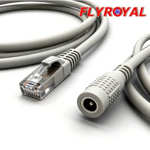 Customized RJ45 to 5521DC Female Connector Ethernet Cable RJ45 Extension DC Cable