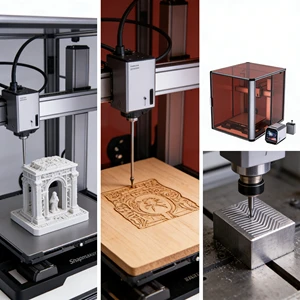 Snapmaker Artisan 3-in-1 3D Printer Dual Extruder Automatic Auto Leveling USB Connectivity Supports PLA for Home Use 1-Year
