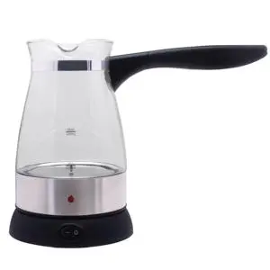 800W Transparent Glass Electric Coffee Pot 250ml Greek Coffee Maker Food Grade Milk Heater Anti-overflow Protection for Home