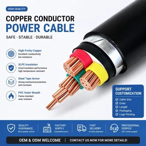 0.6/1kV YJV22 5 Core Power Cable High Purity Copper XLPE Insulation Steel Tape Armored STA Underground Electric Cable