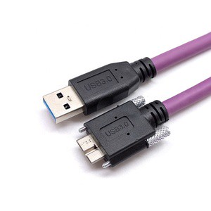 Industrial Camera Data Cable USB3.0 to Micro B with Lock High Flexible Drag Chain Connection Cable