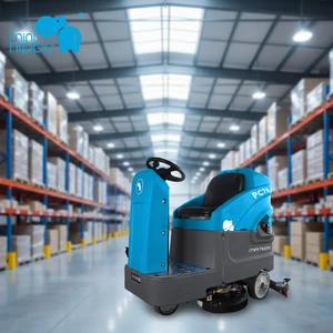 Mini Hippo Commercial Ride-on Battery-Powered Floor Scrubber Burnishing Double Disc 760mm Cleaning Width Cold Water Cleaning
