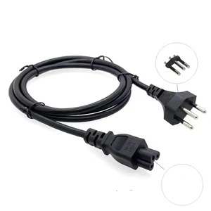 2 Meters TJ-052 Bipolar Industrial Equipment Power Cord with 10A Plug Extension IP20 Rated PVC Material 2-core