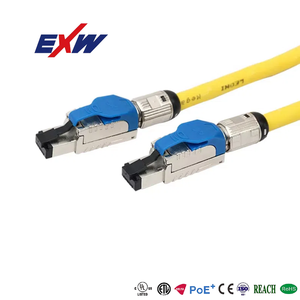 EXWCAT8 40Gbps Ethernet Cable, LSZH Jacket Iundustrail 2000MHz Network Lan Cable SFTP Cat 8 RJ45 Patch Cord For Router