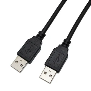High Speed USB 2.0 Cable 0.2m Black PVC Jacket With Braid Shielding Type A Male To Type A Male Cable
