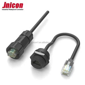 Outdoor CAT5E CAT6 8P8C RJ45 Panel Mount Ethernet Network Cable Extension Plug Waterproof Connector IP68
