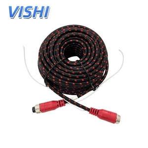 Truck 4-Channel Monitor Aviation Trigger Cable, Reversing Camera Rear View Braided Cable, Trailer Video Connection Cable