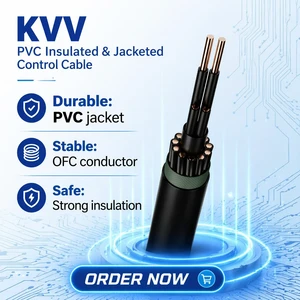 IEC 60502 Standard KVV Shielded Industrial Control Cable Oxygen-Free Copper/PVC/PVC 2-61 Cores IP54 For Monitoring Signal