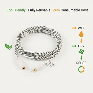 Leakage Detector Sensing Cable 4mm Conductive Rope Water Leak Detection Line 3.5mm Plug Custom Length TCP CE/FCC/RoHS Certified