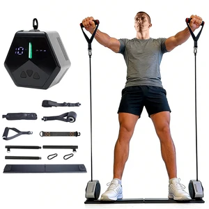 Home Gym Equipment Portable 132 LBS Power Pump Exercise Machine Set Multifunctional Strength Training ABS Material for Home Use