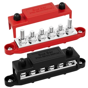 Industrial Bus Bar 275A Car Audio Copper Bus Bars Connectors 6 Way M8 Stud Terminal Block for Car ATV Marine Truck