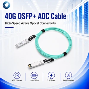 40G QSFP+ AOC Active Optical Cable For Data Center Switch Server And Storage Network Connection
