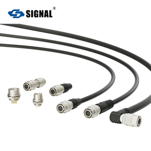 SIGNAL SHR10 Industrial Camera Connector-Push Locking Solder Termination 6/12Pin IP67 Shielded Female Nickel-Plated Brass for