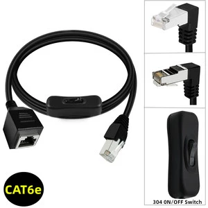Customized RJ45 Extension Cable Cat6e Ethernet Male to Female Connector Network Extension Cable Black CAT 6 UTP Sftp Cat 8 20cm