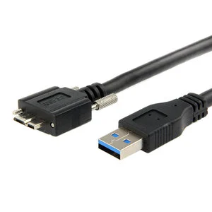 USB Type A Male Machine Vision Connector To Micro-B With Locking Screw Cable