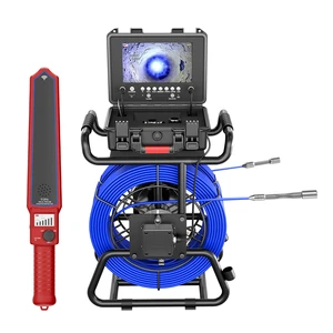 Motewang 9 Inch Display 1080p 7MM Fiberglass Cable 512HZ Positioning Receiver Self Leveling Sewer Pipe Inspection Camera