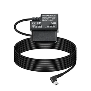 OBD Hardwire Kit OBD2 to USB Type-C Dash Cam Cable 12-24V to 5V 3A Parking Monitor