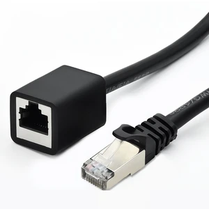 RJ45 Male to Female Ethernet Lan Network Extension Cable Cord Cat5 Cat6 FTP Shielded Ethernet Patch Extension Cable for Outdoor