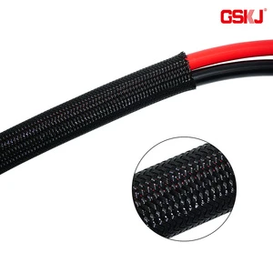 GSKJ PET Braided Sleeve Expandable Cable Management Sleeving for Robotics Harness Protection