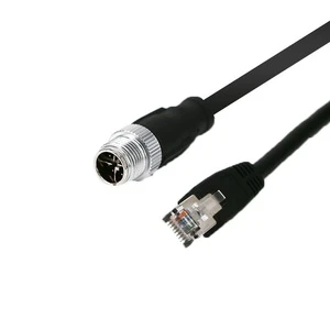 8-Core M12 RJ45X Industrial Flexible Sensor Cable 8-Pin Gigabit Network Trigger 4Pin Copper Terminals 4Pin Copper Connectors