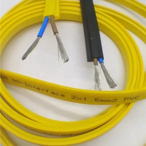Dual-core ASI Flat Cable AS-Interface Bus Cable Special-shaped Tinned Copper Conductor PVC Jacket 220V 10A 2*1.5mm Industrial