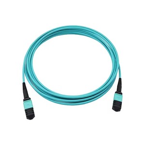 Aqua OM3 MTP MPO Fiber Optic Cable 12 Fibers Female 1m 3.3ft 40GBASE SR4 Multi Mode Data Center Network Jumper