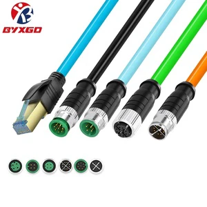M12 RJ45 Towline Patch Cord High Flexible Cate5eCat6a Profinet Server Camera Profibus Fieldbus Industrial Network Ethernet Cable