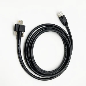 Cat6 RJ45 Ethernet LAN Network Extension Cable Side Left Right Angle Machine Vision GigE Cable With Locking Screw