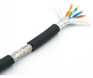 High Flexibility Drag Chain Cable CAT6A Category 6A, PUR 8-core Dual Shielded Industrial Camera Cable
