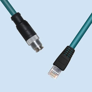IP67 M12 X-coding 8pin Male to RJ45 Ethernet Cable for Industrial Camera
