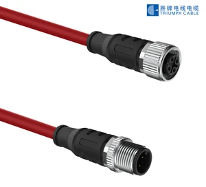 OEM Waterproof IP67 M12 Connector Cable 4 Pins CC-LINK BUS Moulded Plug Leads (PVC/PUR) Robotic Sensor Connector Cable